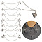Alloy Charm Hanging Chains Collar Pins Tie Clips, Cardigan Clips for Men Women, Antique Silver, 210~260mm, 7pcs/set