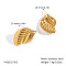 304 Stainless Steel Conch Stud Earrings, Real 18K Gold Plated, 27.8x18.7mm