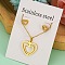 Stainless Steel Pendant Necklaces & Stud Earrings Sets, Golden, Heart, 400mm