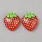Transparent Resin Cabochons, Strawberry, FireBrick, 20x17x7mm