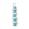 Synthetic Turquoise Round & Natural Freshwater Shell Disc Beaded Pendants, with 304 Stainless Steel Loops, Stainless Steel Color, Sky Blue, 28.5x6mm, Hole: 2.5x3mm