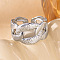 201 Stainless Steel Oval Link Chain Cuff Rings, Stainless Steel Color, Inner Diameter: 17mm