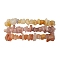 3Pcs Natural Red Aventurine & Natural Sunstone & Natural Topaz Jade Chip Beaded Stretch Bracelet Sets, Inner Diameter: 2~2-1/8 inch(5.2~5.5cm)