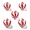 Printed Schima Wood European Beads, Round, FireBrick, 15.5x15mm, Hole: 4mm