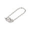 Brass Magnetic Clasps, Link, Platinum, 88x6x6mm