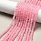 Dyed Natural Malaysia Jade Rondelle Beads Strands, Faceted, Pearl Pink, 4x2~3mm, Hole: 1mm, about 110~115pcs/strand, 14 inch
