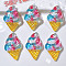 Transparent Resin Cabochons, with Paillette, Ice Cream, 33x21mm