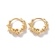 Twist Ring Brass Hoop Earrings for Women, Real 18K Gold Plated, 14x4.5mm