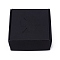 Kraft Paper Fold Gift Box, Square with Clover Shape Window, for Candy Wrapping, Black, 7.8x7.8x3cm, Unfold: 24.7x20.4x0.04cm