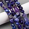 Natural Agate Beads Strands, Dyed, Nuggets, Purple, 8~12x8~12x8~12mm, Hole: 1.3mm, about 32pcs/strand, 14.96''(38cm)