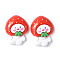 Opaque Resin Cabochons, Animal with Strawberry Headwear, Rabbit Pattern, 30x22.5x9mm