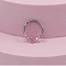 316L Surgical Stainless Steel Pave Pearl Pink Cubic Zirconia Heart Hoop Nose Rings, Stainless Steel Color, Inner Diameter: 10mm, Pin: 1.2mm