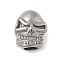 304 Stainless Steel European Beads, Large Hole Beads, Skull, Stainless Steel Color, 13x12x9.5mm, Hole: 5mm