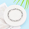 Brass Chain Bracelets, Rectangle Link Chain Bracelets for Women, with Good Luck Stamp, Nickel Free, Real Platinum Plated, 8-1/8 inch(20.5cm)