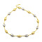 Rack Plating Brass Beaded Necklaces, Cadmium Free & Lead Free, Long-Lasting Plated, Oval, Platinum & Real 18K Gold Plated, 17.13 inch(435mm).