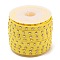 Faux Suede Cord, with Golden Tone Alloy Rivet, For Punk Rock Jewelry Making, Yellow, 5x2.5mm, about 5.46 yards(5m)/roll