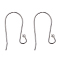 925 Sterling Silver Earring Hooks, Silver, 10~14x12~15mm, Hole: 1.5mm, 21 Gauge, Pin: 0.7mm