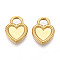 304 Stainless Steel Pendant Cabochon Settings, Ion Plating(IP), Heart, Real 18K Gold Plated, 19.5x14.2x2.9mm, Hole: 5x4.1mm