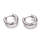 Tarnish Resistant 201 Stainless Steel Huggie Hoop Earrings, with 304 Stainless Steel Pin, Hypoallergenic Earrings, Ring, Stainless Steel Color, 9 Gauge, 14.5x3mm, Pin: 1mm