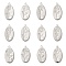 24Pcs 12 Styles Mother's Day Brass Micro Pave Cubic Zirconia Pendants, Birthday Flower Charms, Mixed Shapes, 26x14x1mm, Hole: 1.2mm, 2pcs/style