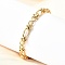 304 Stainless Steel Oval & Infinity Link Chain Bracelets for Women, Ion Plating(IP), Golden, 7-1/4 inch(18.4cm).