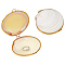 2Pcs Natural Shell Ring Storage Display Cases, Shell Shape, with Golden Tone Brass Findings, White, 70~73x73~74x38~40mm, Hole: 4x6mm & 4x8mm