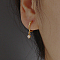 Simple Round S925 Sterling Silver Hoop Earrings, with Imitation Pearl, Golden, 16x2x10mm