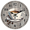 MDF Printed Wall Clock, for Home Living Room Bedroom Decoration, Flat Round, Coffee, 300mm