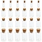 40Pcs 4 Styles Glass Jar Bead Containers, with Cork Stopper, Wishing Bottle, Clear, 1.3~2.7x2.7~5.5cm, 10pcs/style