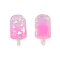 Transparent Resin Cabochons, with Glitter Powder, Ice Cream, Violet, 33x16x7.5mm