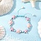 Starfish & Turtle Synthetic Turquoise Beads Braided Bead Bracelets for Women, Pink, Inner Diameter: 1-5/8~3-1/4 inch(4.1~8.3cm)