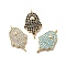 Religion Brass Micro Pave Cubic Zirconia Connector Charms, Hamsa Hand Links, Real 18K Gold Plated, Long-Lasting Plated, Rack Plating, Lead Free & Cadmium Free, Mixed Color, 20x12x3mm, Hole: 1.2mm