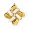 304 Stainless Steel Enamel Pendants, Flower Charms, Ion Plating(IP), Real 18K Gold Plated, White, 35x33mm
