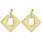 Brass Rhombus Stud Earrings, Real 18K Gold Plated, 45x41.5mm