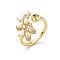 Brass Pave Clear Cubic Zirconia Earring Findings, Flower, Cadmium Free & Lead Free, Rack Plating, Long-Lasting Plated, Golden, 17mm