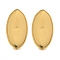 304 Stainless Steel Stud Earring Finding, for Women, Oval, Golden, Tray: 15.5x8mm, 17x9mm