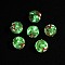 Luminous Handmade Enamel Gold Sand Glass Beads Strands, Round with Lightning, Glow in the Dark, Crimson, 12mm, Hole: 1.4mm