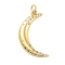Moon Theme Rack Plating Brass Micro Pave Cubic Zirconia Pendants, Long-Lasting Plated, Lead Free & Cadmium Free, Golden, 27x15x2.5mm, Hole: 0.9mm