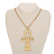 Alloy Pendant Necklaces for Women, Golden, Ankh Cross, 15.75~17.72 inch(40~45cm)