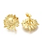 Rack Plating Brass Stud Earring Finding, Long-Lasting Plated, Lead Free & Cadmium Free, Flower, Real 18K Gold Plated, 17x17.5mm, Hole: 1mm, Pin: 0.7x11mm