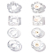 8Pcs 4 Style Glass Dappen Dish/Lid Bowl Cup Crystal Dish, Mini Bowl Liquid Holder, Nail Art Manicure Accessories Container, Flower/Round/Square, Clear, 5.2~7.1x5.2~7.1x2.2~3.1cm, 2pcs/style