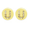 Brass Micro Pave Clear Cubic Zirconia Beads, Flat Round with Letter, Letter.U, 7.5x6.5mm, Hole: 3.5mm, 3pcs/bag