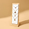 12-Slot Bamboo L-Shaped Necklace Organizer Display Stands with Imitation Leather Mat, Rectangle, White, 9.9x9.65x26cm