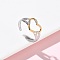 304 Stainless Steel Cuff Open Rings, Ion Plating(IP), Golden & Stainless Steel Color, Heart, Adjustable, 10.5mm