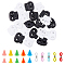 20Pcs 10 Style Synthetic Rubber Knitting Needle Point Protectors, with 20Pcs Plastic Cord Locks, 10Pcs Eyeglass Holders, Mixed Color, 18~21x18~24x4.5~8mm, Hole: 2~6mm