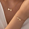 Heart Brass Pendant Necklaces & Charm Bracelets Sets, Golden, Letter W, 400mm