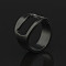 201 Stainless Steel Bottle Opener Finger Rings, Black, US Size 12 3/4(22mm)