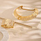 Leaf Alloy Cuff Bangles & Choker Sets, Golden, 140x230mm