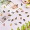 Tibetan Style Alloy Pendants, Leaf, Mixed Color, 18x10.5x1.5mm, Hole: 1.2mm