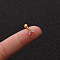 Brass Micro Pave Clear Cubic Zirconia Cartilage Earrings for Women, with Stainless Steel Pins, Golden, Leaf, 6mm, Pin: 1.2mm